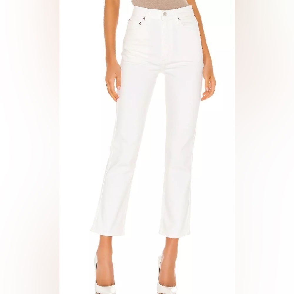 AGOLDE Pinch Waist High Rise Kick Vinegar White Size 32